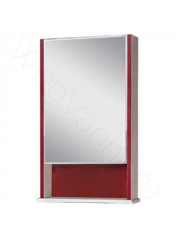 Зеркало-шкаф Акватон Роко 46 см, левое, белое/бордо