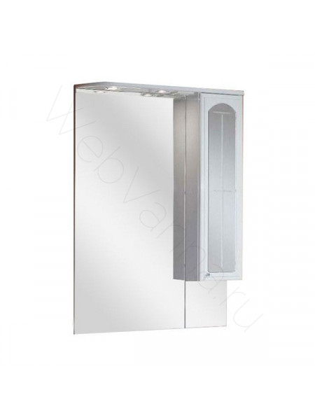 Зеркало-шкаф Акватон Эмилья 75 см, правый, белый, с подсветкой