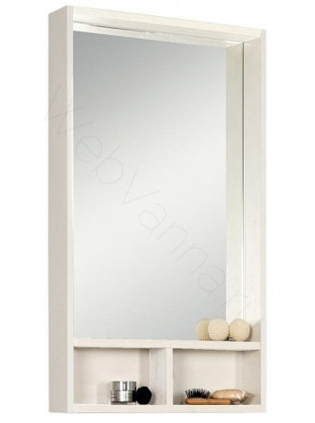 Зеркальный шкаф Акватон Йорк 50 см, белый/выбеленное дерево