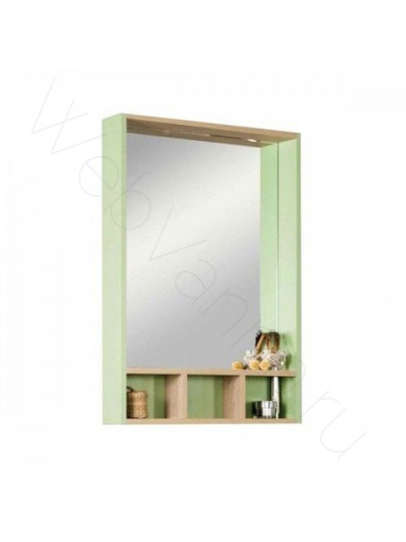 Зеркальный шкаф Акватон Йорк 60 см, салатовый/дуб сонома