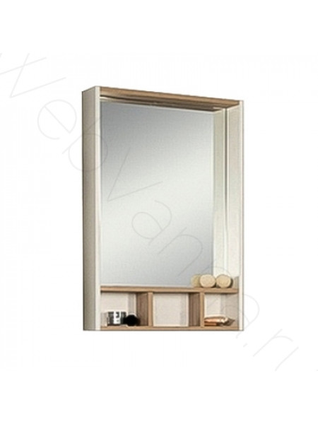 Зеркальный шкаф Акватон Йорк 60 см, белый/дуб сонома