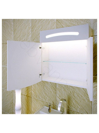 Зеркальный шкаф Aqwella Темпо 60 см, белый, с подсветкой