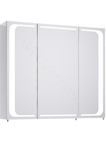 Зеркальный шкаф Aqwella Милан 80 см, белый, с подсветкой