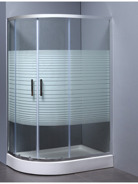 Душевой угол Bandhours Alba-2 120х80 левый, прозрачное стекло с принтом