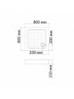 Душевой поддон Bandhours Square 88-Tray 80х80 см