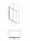 Душевая дверь Bandhours Loft 135-150D, 135-150 см, стекло прозрачное