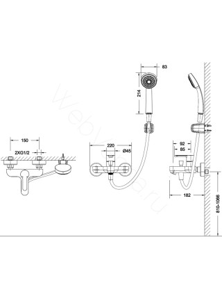 Смеситель для ванны Bravat Stream F63783C-B