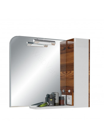 Зеркальный шкаф Edelform Иннато 80 см, орех/белый, с подсветкой