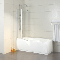 Шторка на ванну Sole Life 1 80 см, стекло прозрачное
