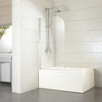 Шторка на ванну Sole Life 2 70 см, стекло прозрачное