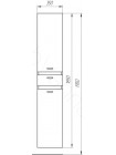 Шкаф-пенал Valente Massima M350-51/52, 35 см, шпон мокко, левый/правый, с корзиной 