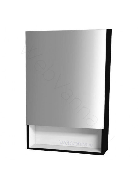 Зеркальный шкаф Valente Miragio Vlt 600 12 01/02 black, 60 см, черный