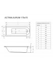 Акриловая ванна Actima Aurum 170х70