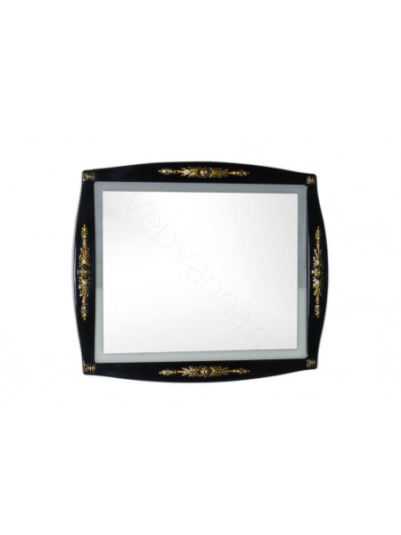 Зеркало Aquanet Виктория 90 черный/золото с подсветкой