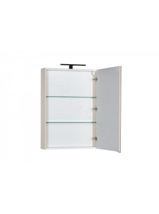 Зеркальный шкаф Aquanet Эвора 60, цвет бежевый, 1 распашная дверца