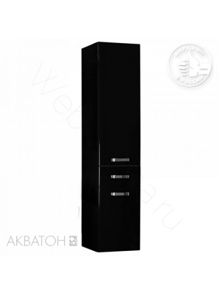 Шкаф-колонна Акватон Америна 35 см, чёрная, с корзиной