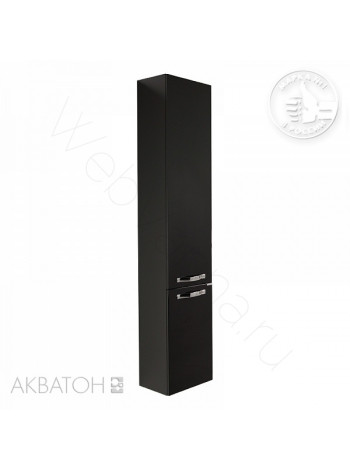 Шкаф-колонна Акватон Ария 35 см, чёрный глянец