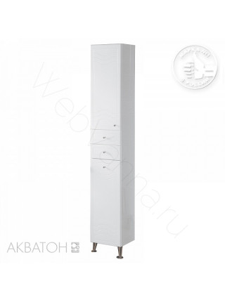 Шкаф-колонна Акватон Домус 35 см, левая, белая, с корзиной