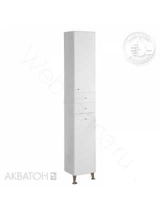 Шкаф-колонна Акватон Домус 35 см, правая, белая, с корзиной