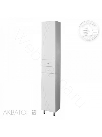 Шкаф-колонна Акватон Минима-М, 33 см, правая, белая, с корзиной