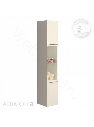 Шкаф-колонна Акватон Севилья 35 см, белый жемчуг, с корзиной